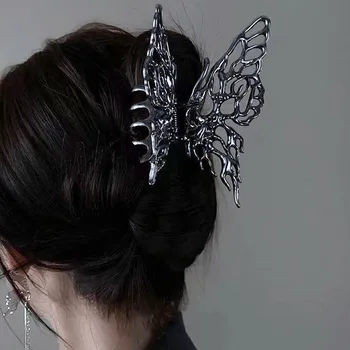 Корейская Металлическая Жидкая Заколка-бабочка Для женщин, Заколка для затылка, Геометрическая Повязка на голову, Аксессуары для волос Оптом